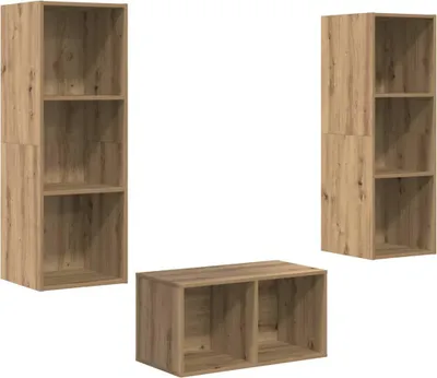 Obrázek produktu pro Sada TV skříněk vidaXL Artisan – dub 37 x 37 x 107 cm, dřevotřísková deska