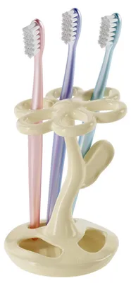 Immagine prodotto di Porta spazzolini in Vetroceramica, con 6 scomparti per spazzolini da denti e pennelli da pittura, organizer a forma di fiore, ideale per il bagno