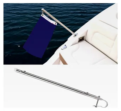 Produktbild von Bootsfahnenmast aus Edelstahl, Flaggenhalter für Bugschienen, 40 cm/15,7 Zoll