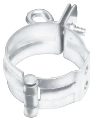 Produktbild von INEFA Rohrschelle für Schraubmontage, PVC DN50 / 50mm, Weiß Stahl kunststoffbeschichtet, Fallrohr Befestigung, Dachrinnenzubehör