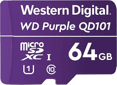 Produktbild von WD Purple SC QD101 WDD064G1P0C - Flash-Speicherkarte - 64 GB - UHS-I U1 / Class10 - microSDXC UHS-I - lila