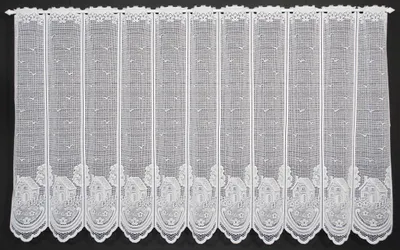 Produktbild von Gardinen Kranzusch Scheibengardine Häuser 90x136 cm H/B Weiß Bistrogardine Vorhang Küche 1er Pack