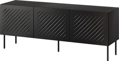 Produktbild von Furniture24 Fernsehschrank Siena 150 X 60 X 40 Cm 3 Türiger Wohnzimmerschrank Lowboardb Schwarz