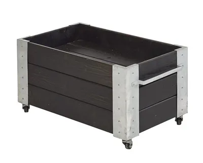 Zdjęcie produktu dla Plus Blumenkasten Cubic, 87 x 50 x 47 cm, czarny, z kółkami