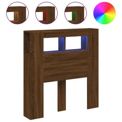 Obrázok produktu pre vidaXL LED čelo postele hnedý dubový vzhľad 100x18,5x103,5 cm materiál na báze dreva
