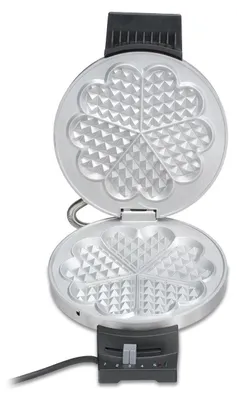 Produktbild von Cloer 189E1 Evolution Waffeleisen, Herzwaffel Ø 16 cm, ohne Antihaftbeschichtung, stufenloser Bräunungsgrad, Backampel, 930 W