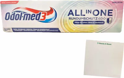 Produktbild von Odol Med 3 Complete Care All in One 40 Plus Zahncreme (75ml Packung) + usy Block