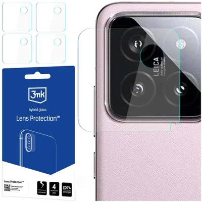 Produktbild von 3mk Hybridglas Lens Protection für Xiaomi 14 Kamera Objektiv Kameralinse 0,16mm 6H (4 Stück)