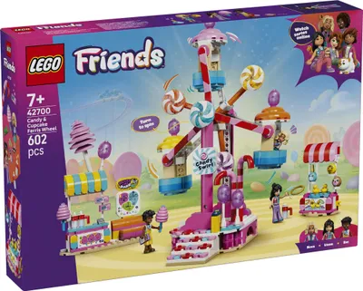 Productafbeelding van LEGO Friends Cupcake-reuzenrad - Interactief speelset met kermisspellen, 3 minifiguren en accessoires - Decoratie voor de kinderkamer - Cadeau-idee voor meisjes vanaf 7 jaar - 42700