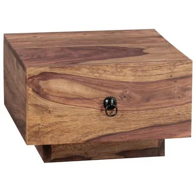 Produktbild von Design Nachttisch MUMBAI Massiv-Holz Sheesham 40x40x25 cm | Moderne Nacht-Kommode mit Schublade | Nachtschrank Natur-Holz Nachtkonsole
