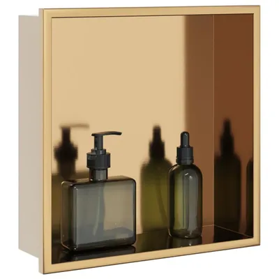 Zdjęcie produktu dla vidaXL Brodzik prysznicowy złoty szczotkowany 32x32x9 cm stal nierdzewna