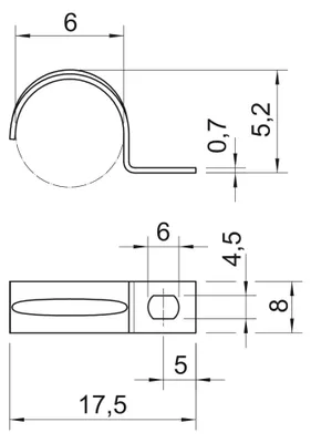 Produktbild von Obo Bettermann 1003062, Stahl, Stahl, 8 mm, 5,2 mm, 6 mm, 0,7 mm