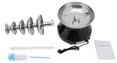 Immagine prodotto di Fontana di cioccolato - Macchina per fonduta professionale a 5 piani - Acciaio inossidabile - Temperatura regolabile da 30 a 110 °C - Capacità di 3 litri / 3 kg - 220 V - Colore nero
