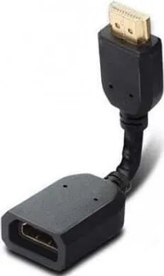 Produktbild von SYSTEM-S HDMI 1.4 Kabel 10 cm Typ A Stecker zu Buchse Adapter in Schwarz