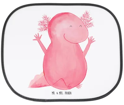 Produktbild von Mr. & Mrs. Panda Sonnenschutz Auto Axolotl Hurra - Weiß - Geschenk, Motivation, Lurch, fensterblende, Spaß, kfz, Autoscheibe, fenster