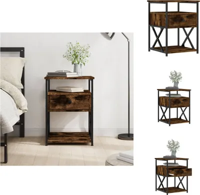 Zdjęcie produktu dla vidaXL Szafka nocna dąb wędzony 40x42x55 cm materiał drewnopochodny - Szafki nocne