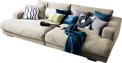 Produktbild von KAWOLA Big Sofa MADELINE Stoff cremeweiß