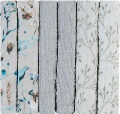 Obrázek produktu pro Kikkaboo Dreamy Fields, sada 6 ks mušelínových utěrek, 30 x 30 cm, vícebarevné, pro děti, vícebarevné, univerzální velikost