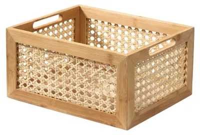 Image de CALICOSY - Boîte en Bambou et Rotin Moyen Modèle - L30x25x15 cm