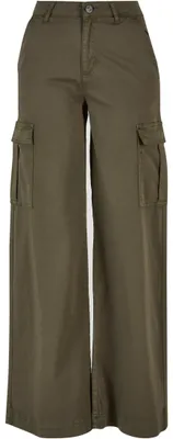 Productafbeelding van Urban Classics damesbroek - Wijd uitlopende cargo broek van twill - W34