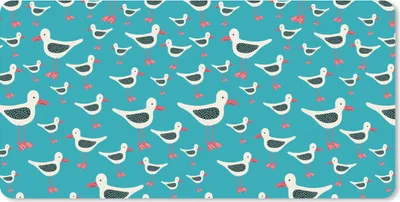 Produktbild von MuchoWow® Mauspad Mousepad Retro - Möwe - Schnittmuster - Kind 60x30 cm - Mousepads - Maus Mat - Pad - Mausunterlage - Nachhaltig