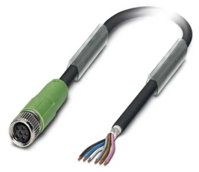 Produktbild von M8 Sensorleitung PUR 6-polig Buchse gerade geschirmt/schlepp. A-Kodierung, Länge 8,0 Meter schwarzgrau RAL 7021, Kabel