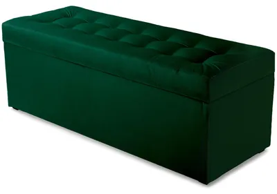 Produktbild von MG Design Polsterhocker Grün 45x120 cm - Stauraum 140L, bis 300 kg belastbar, sofort einsatzbereit, pflegeleicht, für Wohnzimmer & Flur