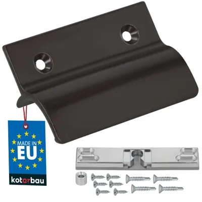 Immagine prodotto di Maniglia per porta-finestra da balcone, esterna, con fermo per porta-finestra e porta a terrazza, maniglia per finestra da avvitare, in alluminio, color marrone