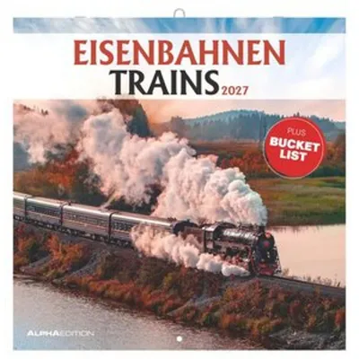 Produktbild von Wandkalender Eisenbahnen 2027: 12 Dampflok-Motive, 30 x 30 cm (aufgeklappt 30 x 60 cm)