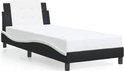 Produktbild von vidaXL Bettgestell ohne Matratze "Zadar" Schwarz und Weiß 90x190 cm Kunstleder