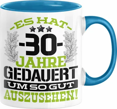 Produktbild von 30. Geburtstag Lustig Geschenk Männer Frauen Geschenkidee zum 30er Mann Frau Es Hat 30 Jahre Gedauert Um So Gut Auszusehen  (Blau)