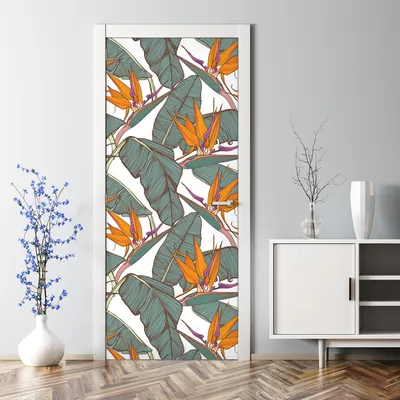 Produktbild von Dekorative Türtattoo selbstklebend Tapete Tür Tattoo Aufkleber Tropische Pflanzen 85 x 200 cm