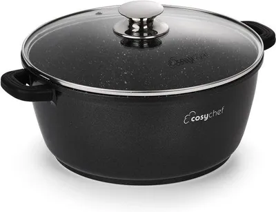 Produktbild von Kompaktes 16 cm 2-stufiges Glas-Kochgerät mit Drehgriff und Non-Stick-Beschichtung - Ideal für Induktionsköchern