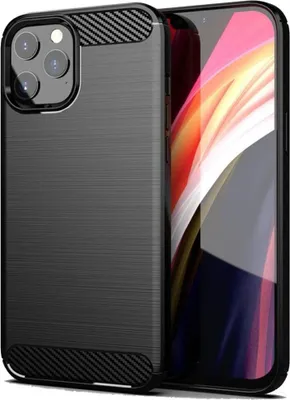 Obrázek produktu pro Silikonové pouzdro Bumper Carbon kompatibilní s iPhone SE 2024 Case TPU Soft Mobile Phone Case Cover Protective Cover Black