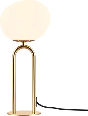 Image de Shapes Lampe de table E27 laiton / opale blanc