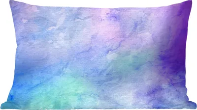 Produktbild von MuchoWow® Zierkissen Sofakissen Wohnzimmer Dekokissen 50x30 cm Aquarell - Blau - Lila - Grün - Wohnzimmerdekoration - Polster mit Photo