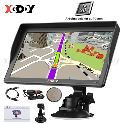 Obrázok produktu pre GPS navigácia s 9-palcovým dotykovým displejom, určená pre osobné automobily, nákladné vozidlá, autobusy a obytné prívesy, s 16 GB pamäťou, mapami Európy, hlasovou navigáciou, asistentom jazdy a MP3 prehrávačom