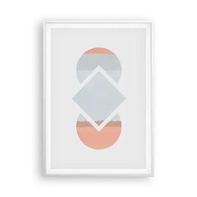 Produktbild von Gerahmtes Poster - Weißer Rahmen - Stück Geometrisch Diamant - 70x100 cm - Wand Bild - Wanddeko - Wandbilder - Kunstposter - Wandposter - Bilderrahmen - Bilder - Kunstdruck - P2WPA70x100-4690