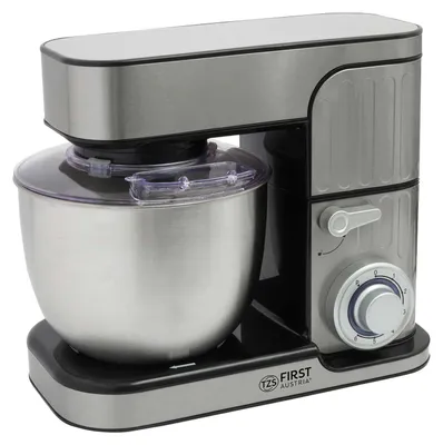 Produktbild von TZS First Austria Profi Küchenmaschine 1300 W, 5 L Behälter, 6 Geschwindigkeiten, Knetmaschine, Küchenmaschine mit Knetfunktion, Standmixer, Edelstahl