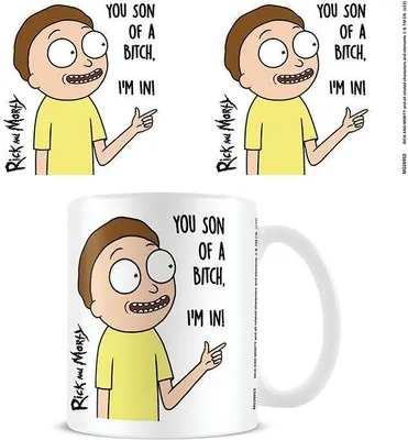 Produktbild von Rick And Morty - Kaffeebecher "Son Of A Bitch" PM3954 (Einheitsgröße) (Weiß/Gelb/Schwarz)