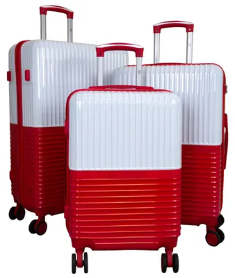Produktbild von Hartschalen Trolley Set mit tollem Farbdesign Riga Weiß-Rot Gr. M, L und XL