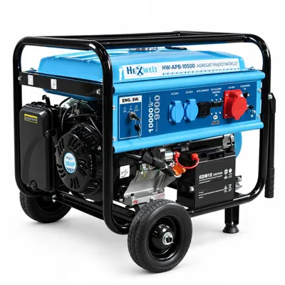 Produktbild von Benzin Stromerzeuger HEXWELT HW-APB-10500 10000W 230V 400V 18 PS Elektrostart AVR
