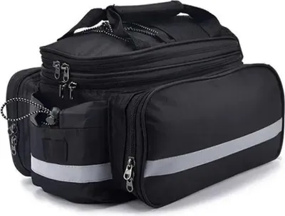 Produktbild von Wasserdichte Fahrradlenkertasche 35x18x26cm, Mountainbike-Tasche mit Trinkflaschenhalter, großes Fassungsvermögen, Schwarz