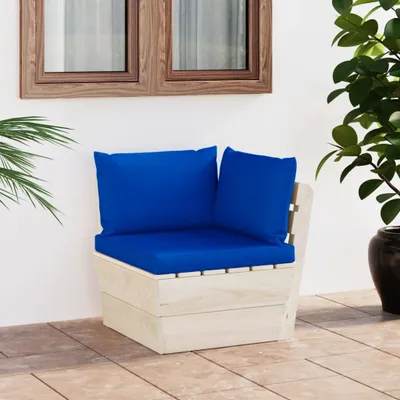 Produktbild von Garten-Paletten-Ecksofa mit Kissen Imprägniertes Fichtenholz , Gartensofas Design 2024