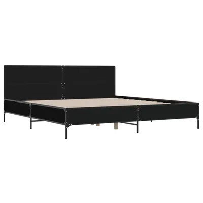 Produktbild von vidaXL Bettgestell Schwarz 180x200 cm Holzwerkstoff und Metall