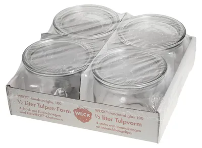 Produktbild von WECK 121020 Rundrandglas Tulpe 0,5l 100mmØ | 4 Stück