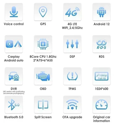 Zdjęcie produktu dla CarPlay - Radio samochodowe multimedialne - Ekran CarPlay - Radio samochodowe - 7 cali - 2DIN