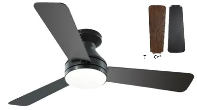 Obrázek produktu pro Stropní ventilátor, LED osvětlení, dálkové ovládání, 52 palců, černý