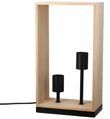 Produktbild von GILDE Tischleuchte, "Scatola", Holz, naturfarben, L. 12 cm, B. 22 cm, H. 40 cm 59310