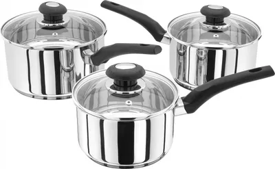 Produktbild von Set mit 6 Kochtöpfen Judge Essentials, Edelstahl, 16/18/20 cm, 1/1,6/2,1 l, Silber